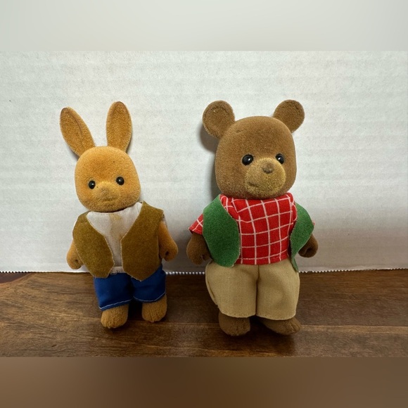 Lot of 2 Vintage Sylvanian Families MAPLE TOWN Bunny and Bear - Picture 3 of 5